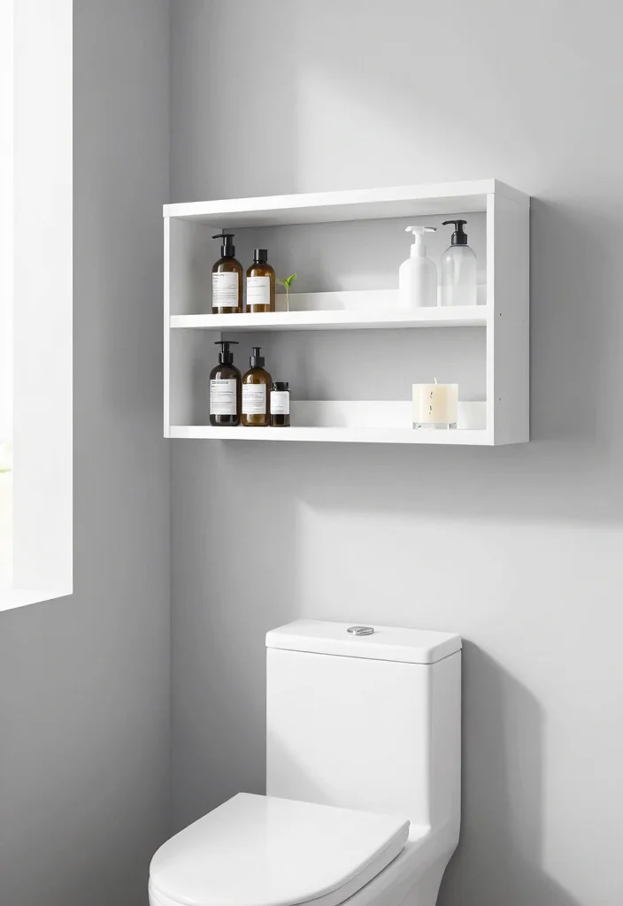 15 Bathroom Wall Shelf Ideas Above Toilet Save Space 2. Sleek Floating Shelves 0