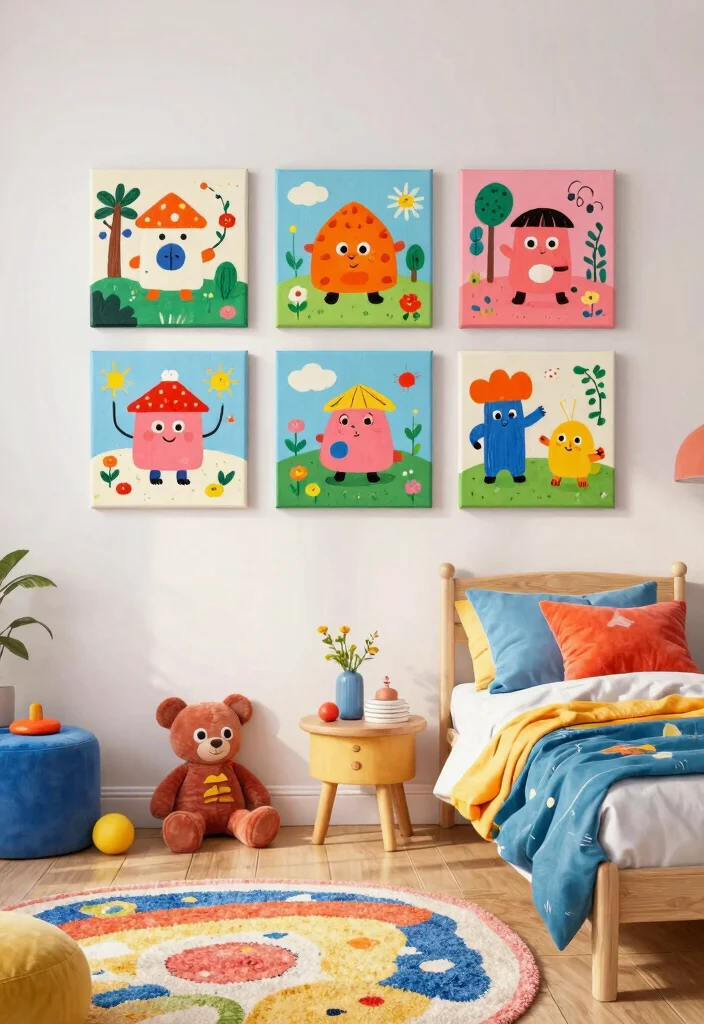 15 Beautiful Canvas Wall Art Ideas for a Chic Home 11. Whimsical Illustrations 0