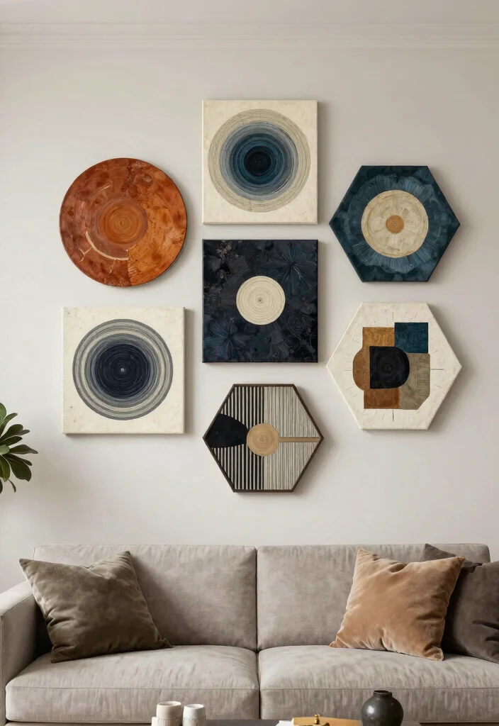 15 Beautiful Canvas Wall Art Ideas for a Chic Home 15. Unique Shapes and Formats 0