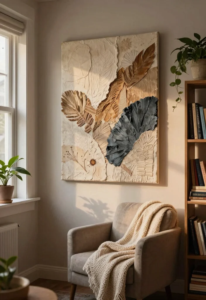 15 Beautiful Canvas Wall Art Ideas for a Chic Home 4. Textured Layers 0