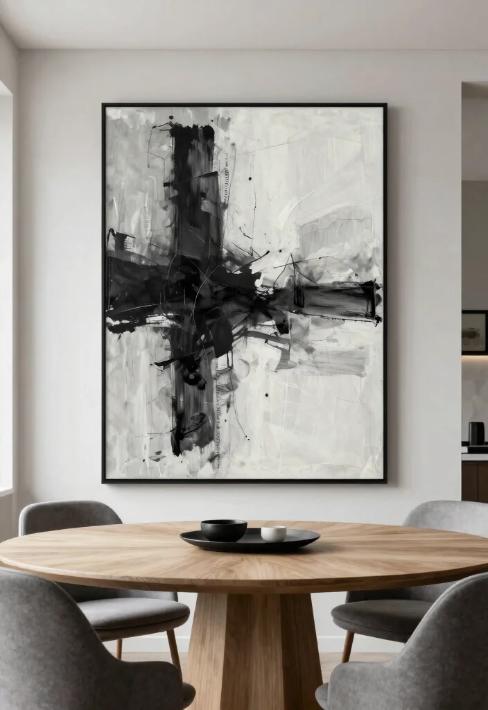 15 Beautiful Canvas Wall Art Ideas for a Chic Home 6. Monochrome Magic 0
