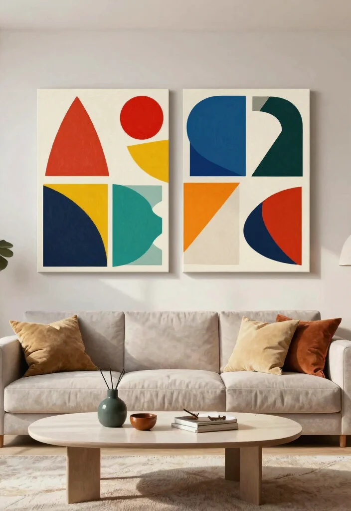 15 Beautiful Canvas Wall Art Ideas for a Chic Home 7. Geometric Patterns 0