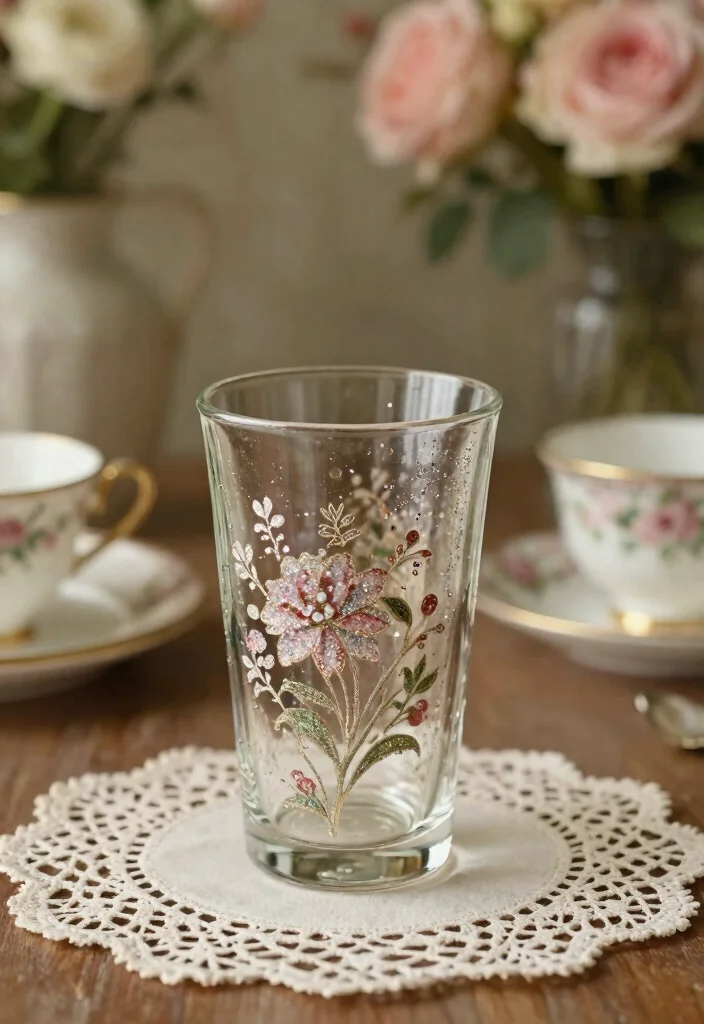 15 Beautiful Glitter Tumbler Ideas Ultimate Guide 11. Vintage Inspired Glitter Tumbler 0