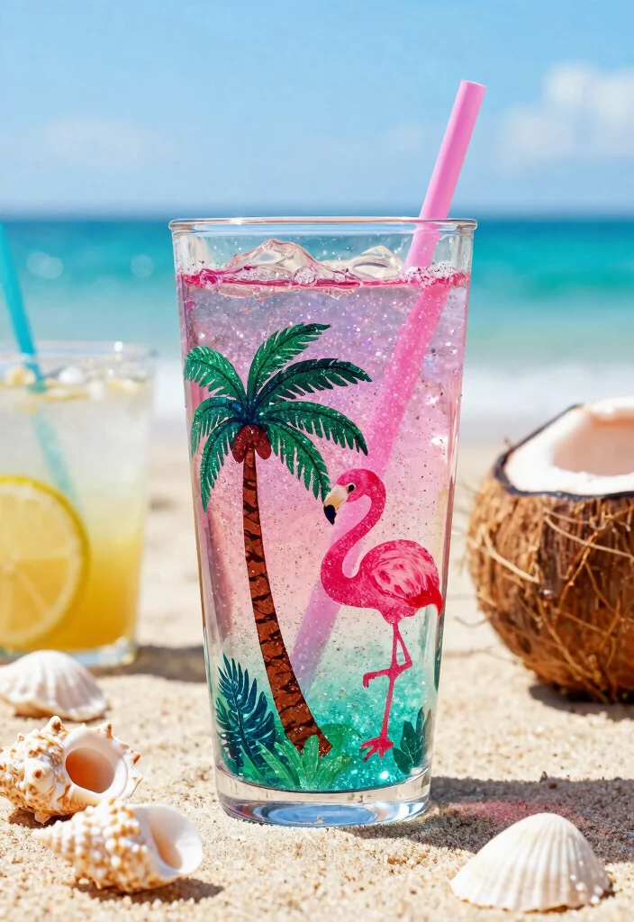 15 Beautiful Glitter Tumbler Ideas Ultimate Guide 13. Tropical Glitter Tumbler 0
