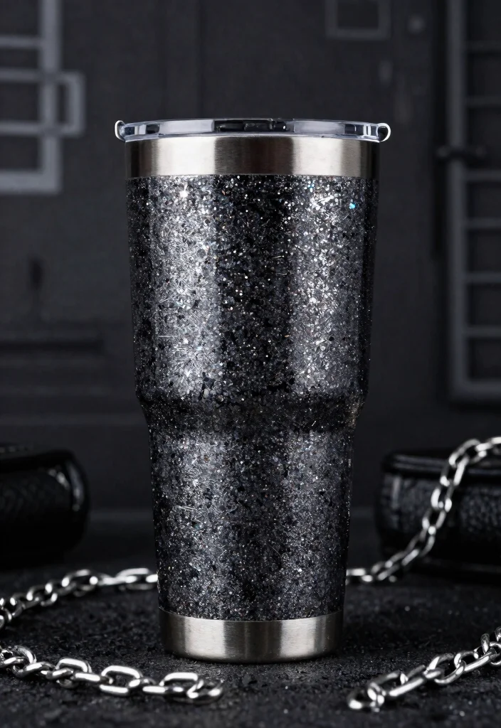 15 Beautiful Glitter Tumbler Ideas Ultimate Guide 14. Edgy Metallic Glitter Tumbler 0