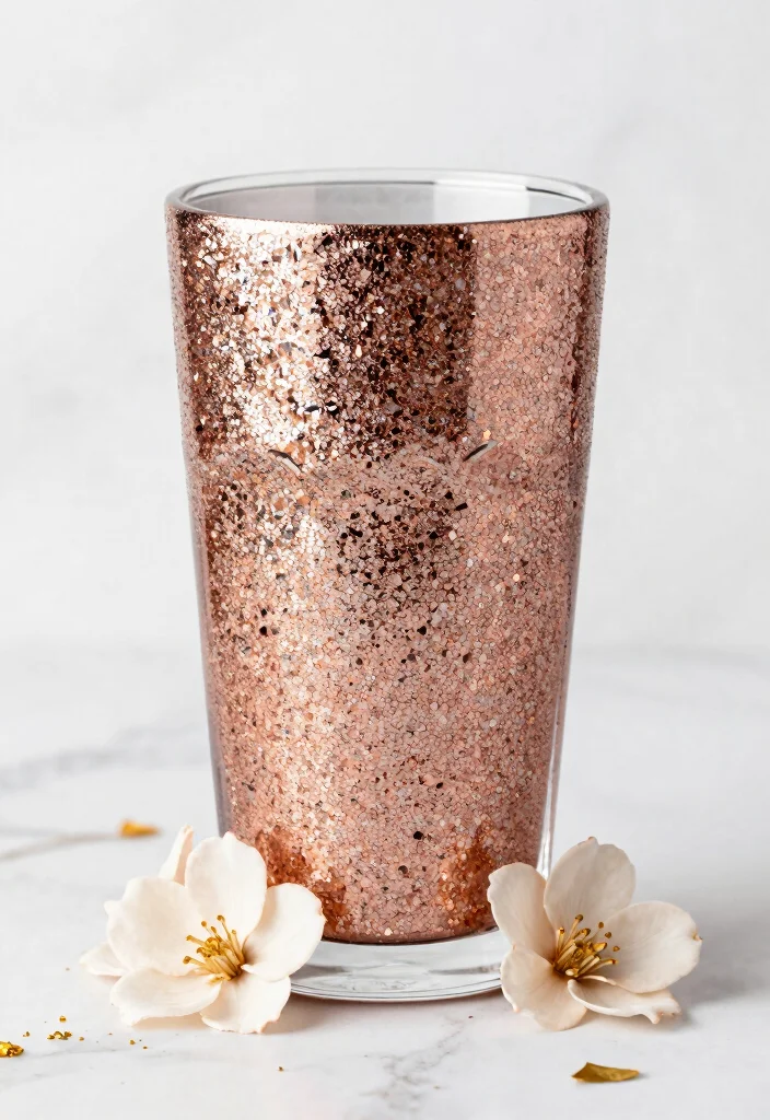 15 Beautiful Glitter Tumbler Ideas Ultimate Guide 2. Elegant Rose Gold Glam 0