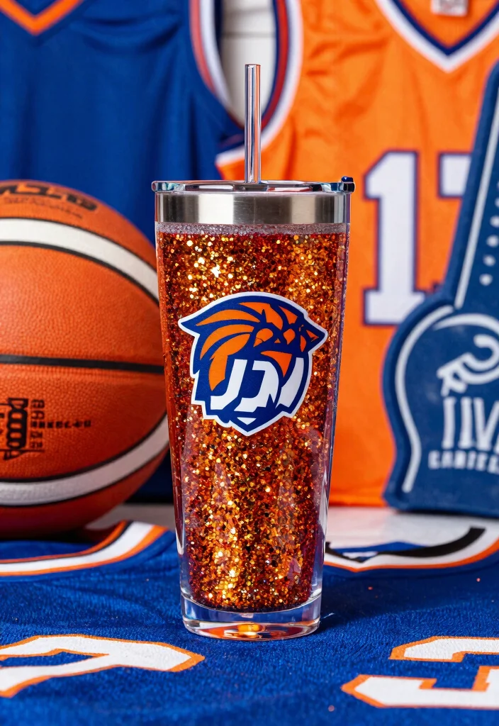 15 Beautiful Glitter Tumbler Ideas Ultimate Guide 8. Sports Team Spirit Tumbler 0