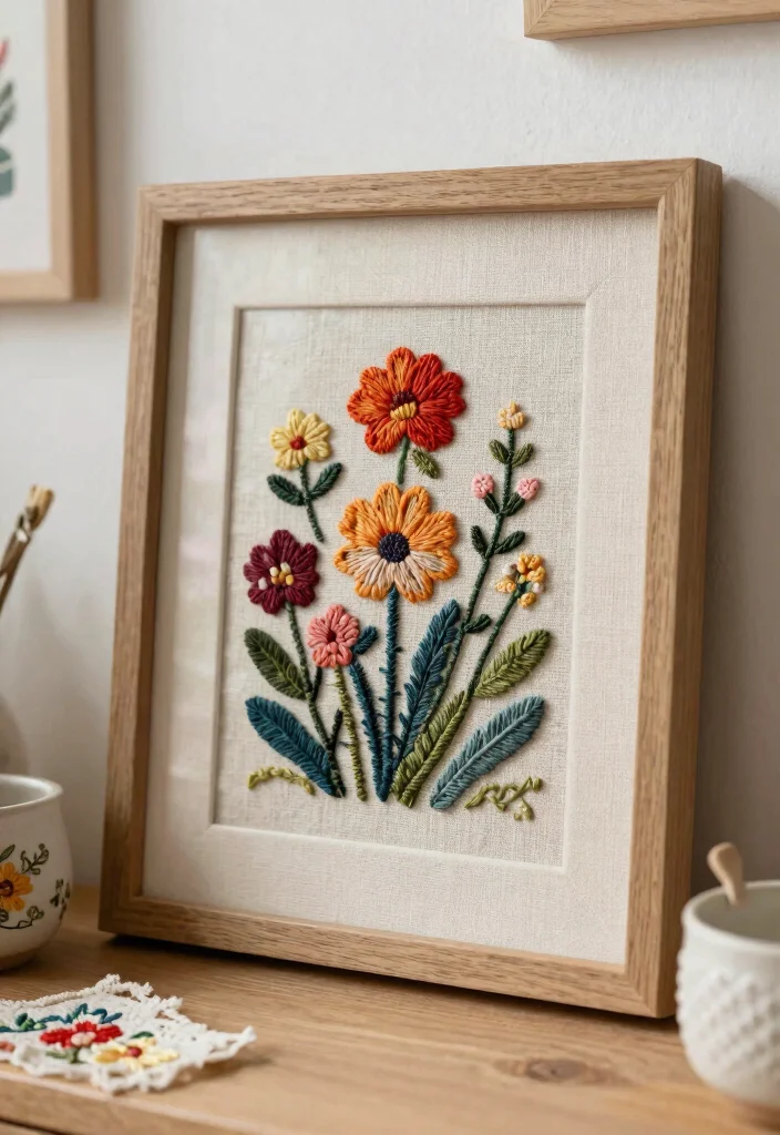 15 Beautiful Handmade Wall Art Ideas Custom Decor 13. Embroidered Wall Art 0