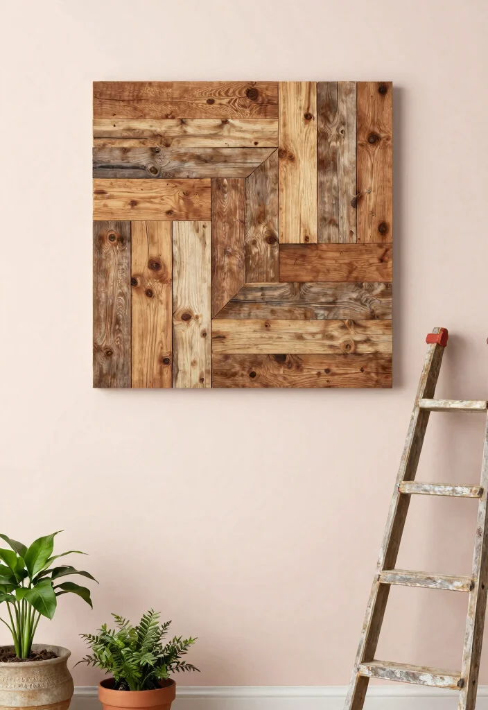 15 Beautiful Handmade Wall Art Ideas Custom Decor 2. Upcycled Wood Art 0