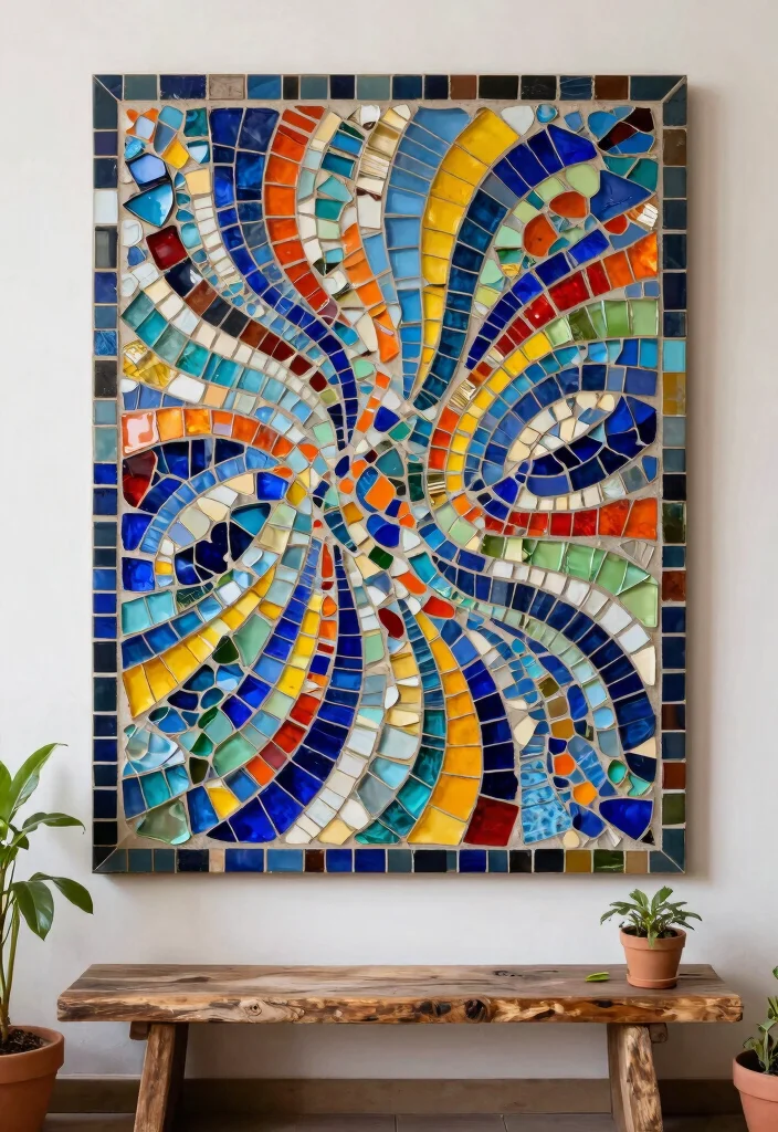 15 Beautiful Handmade Wall Art Ideas Custom Decor 6. Mosaic Art 0