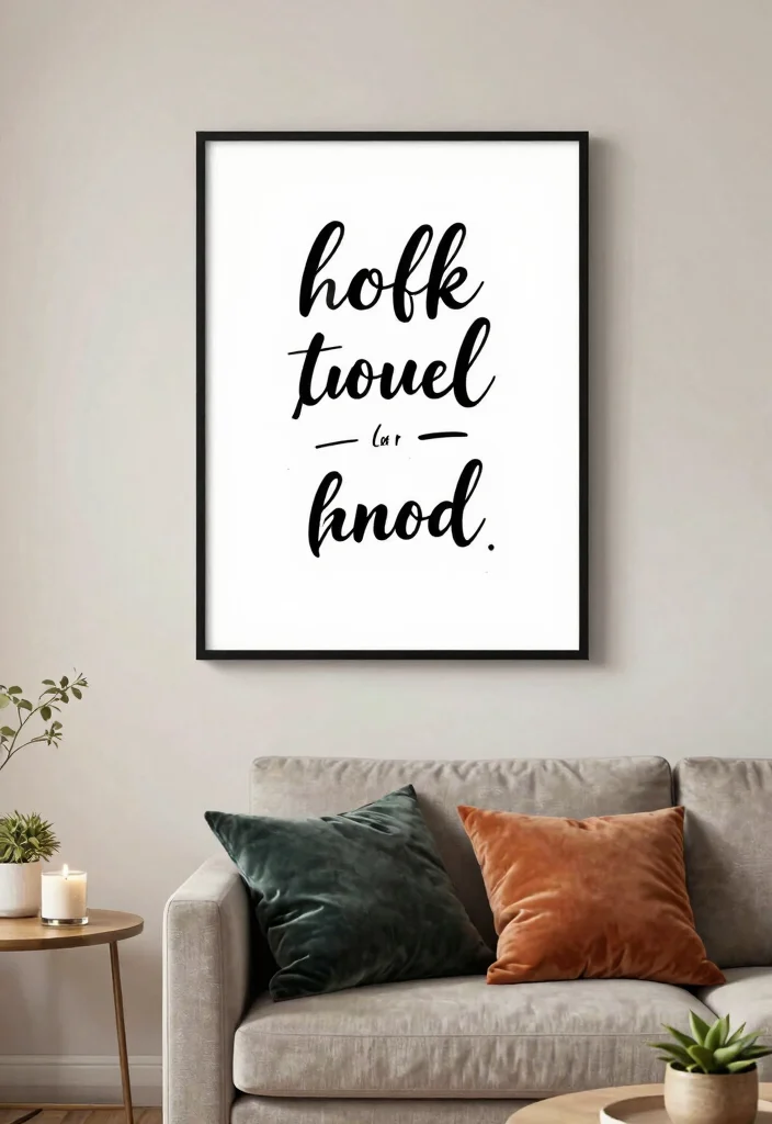 15 Beautiful Living Room Wall Art Ideas Designer Look 12. Inspirational Quote Art 0