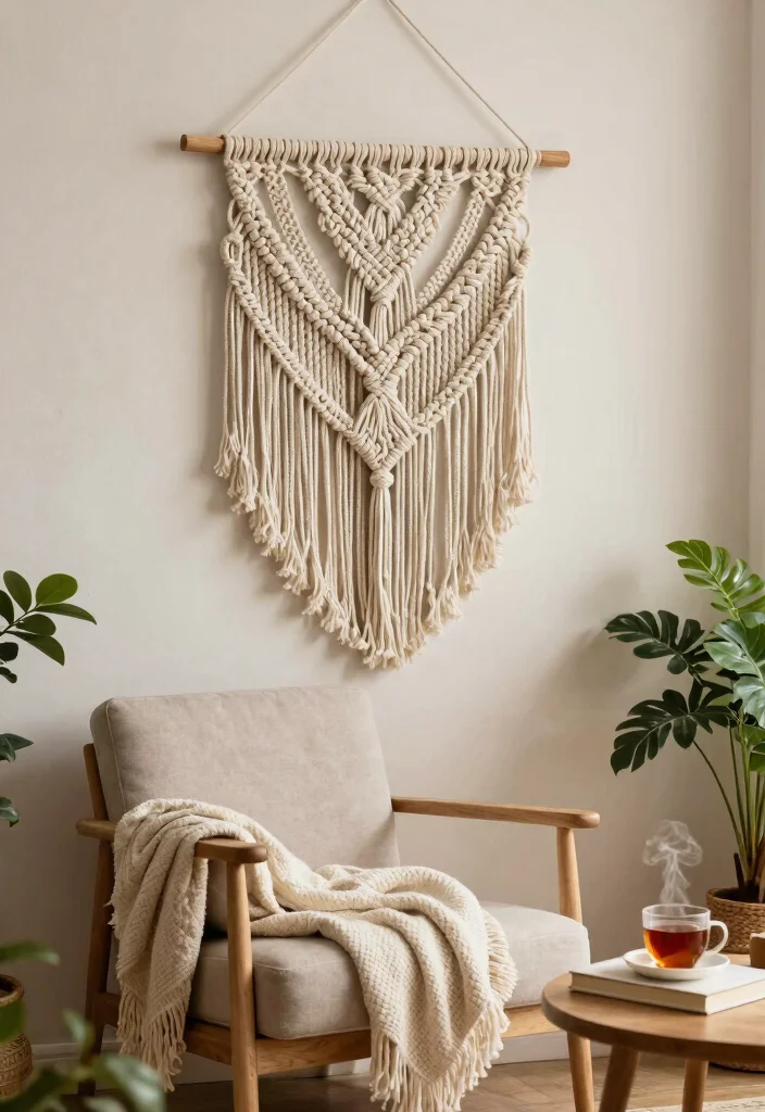 15 Beautiful Living Room Wall Art Ideas Designer Look 3. DIY Wall Hanging 0