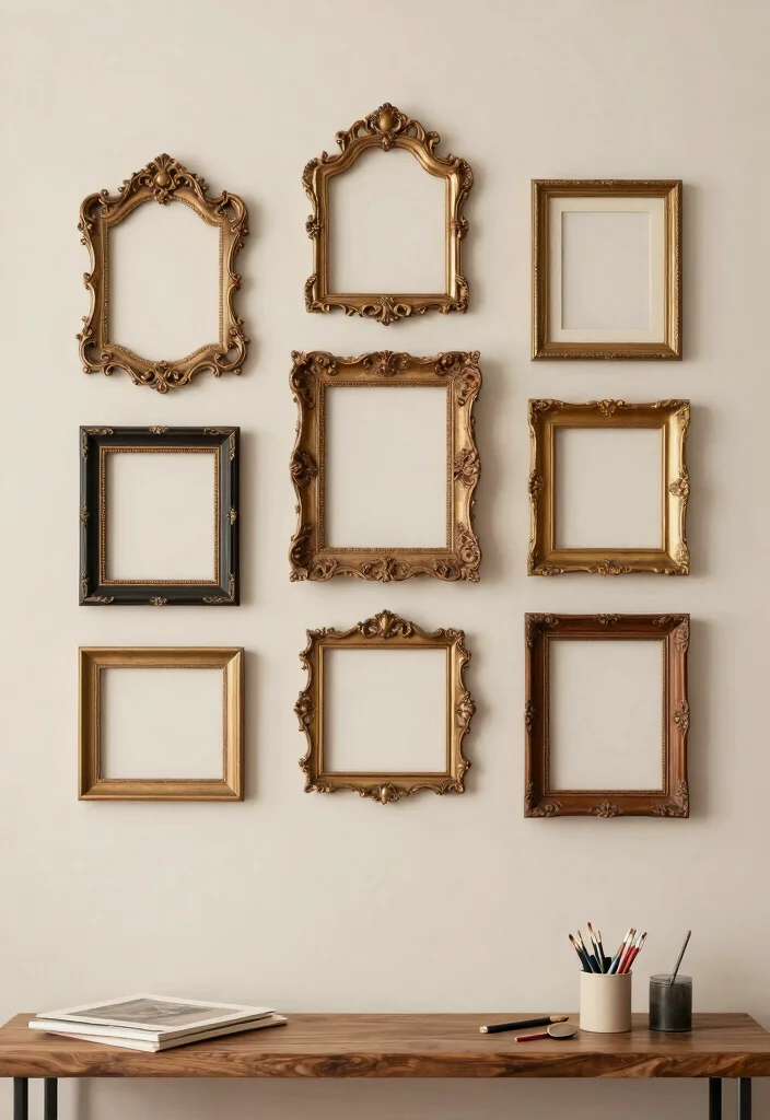 15 Charming Vintage Wall Art Ideas Thrifted Decor 13. Vintage Frames as Art 0