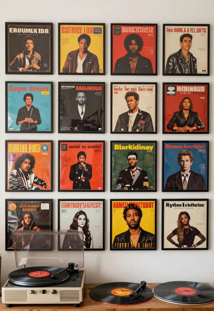 15 Charming Vintage Wall Art Ideas Thrifted Decor 14. Vintage Album Covers 0
