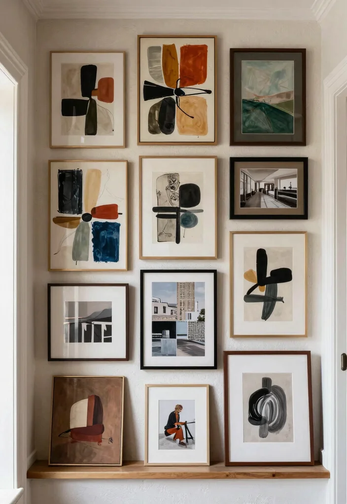 15 Chic Abstract Wall Art Ideas for Modern Homes 11. Layered Art Displays 0