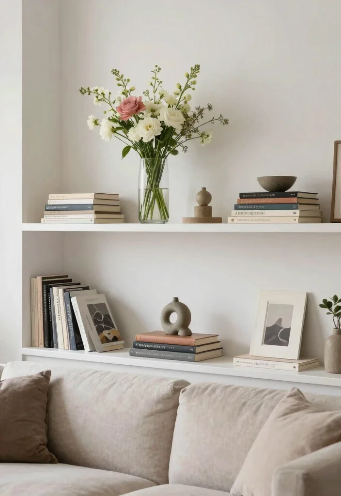 15 Clean White Wall Rack Ideas for Minimalist Decor 11 15 Clean White Wall Rack Ideas for Minimalist Decor 11. Layered Shelf Styling 0