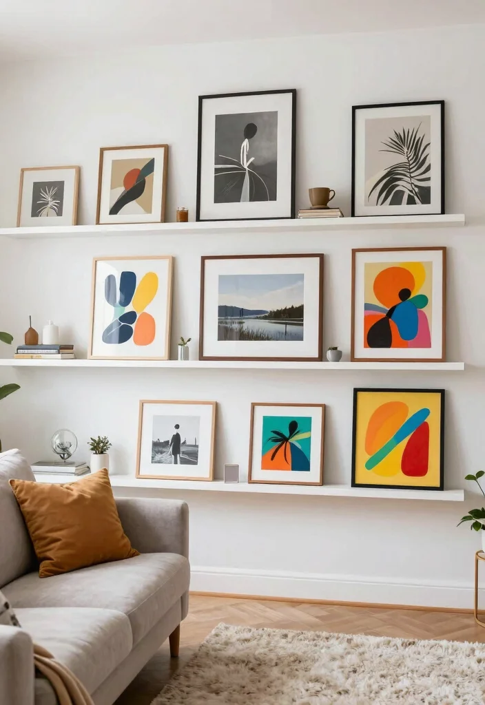 15 Clean White Wall Rack Ideas for Minimalist Decor 6 15 Clean White Wall Rack Ideas for Minimalist Decor 6. Art Display with White Shelves 0