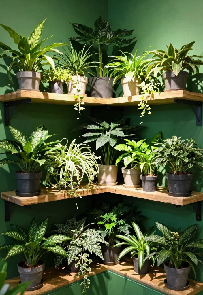 15 Clever Corner Wall Shelf Ideas for Awkward Spaces 11. Plants and Greenery Shelving 0