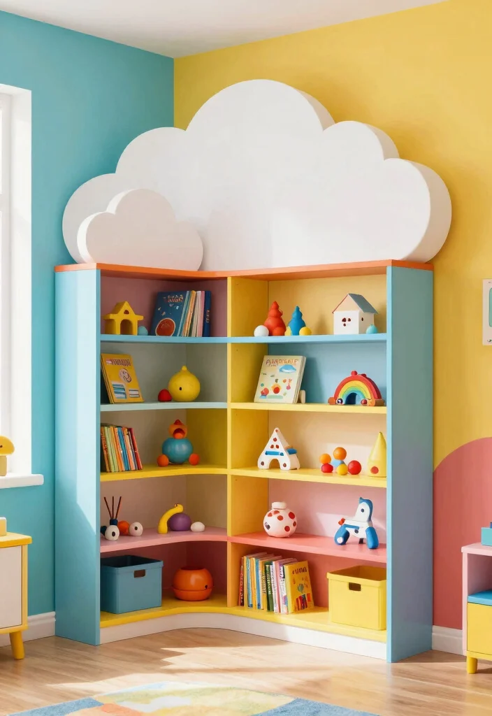 15 Clever Corner Wall Shelf Ideas for Awkward Spaces 13. Playful Kids Corner Shelves 0
