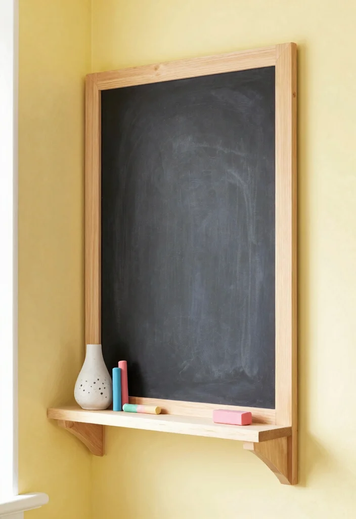 15 Clever Corner Wall Shelf Ideas for Awkward Spaces 14. Chalkboard Corner Shelf 0