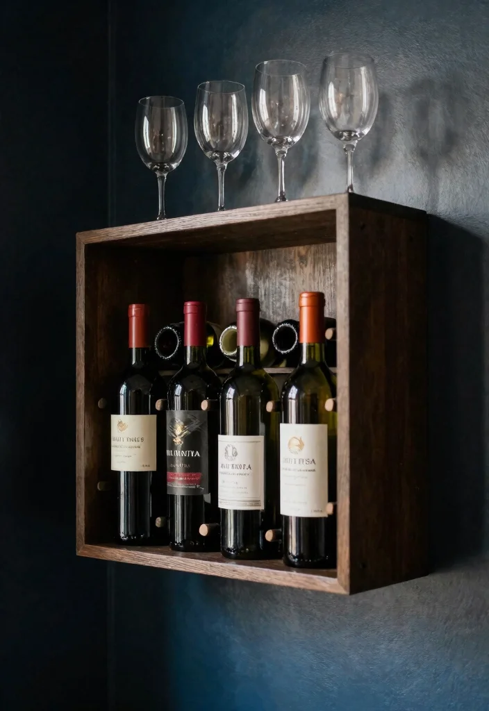 15 Clever Corner Wall Shelf Ideas for Awkward Spaces 15. Wall Mounted Wine Rack 0
