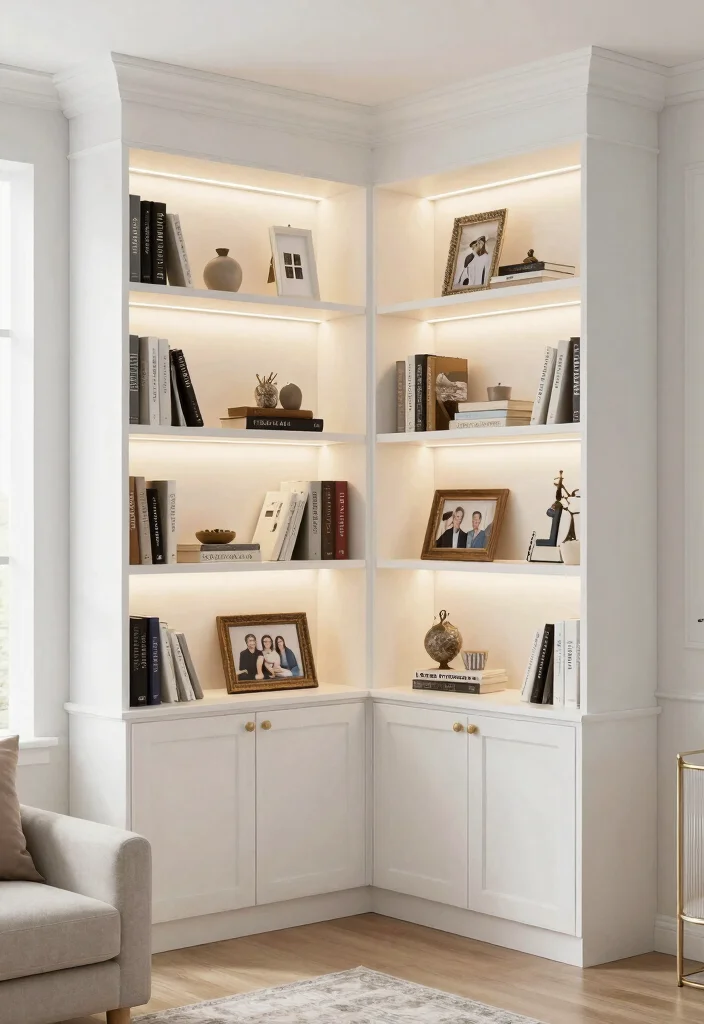 15 Clever Corner Wall Shelf Ideas for Awkward Spaces 5. Custom Built Ins 0