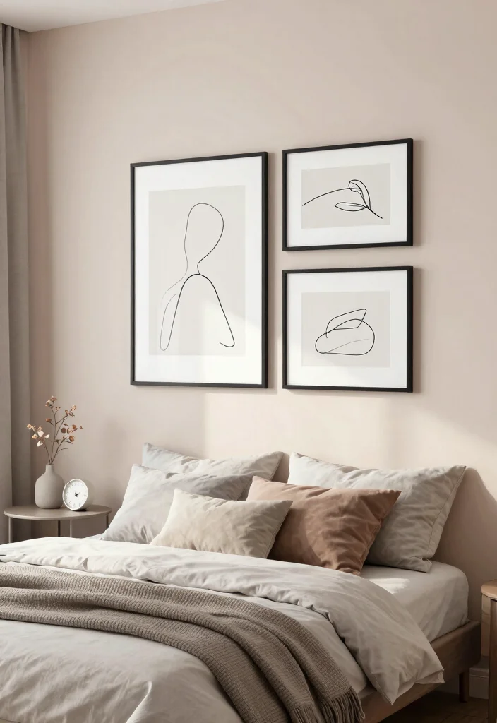 15 Cool Bedroom Poster Ideas Wall Art Aesthetic 5. Minimalist Line Art 0