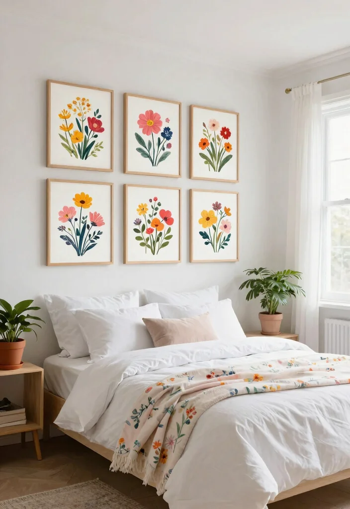 15 Cool Bedroom Poster Ideas Wall Art Aesthetic 8. Floral Prints 0
