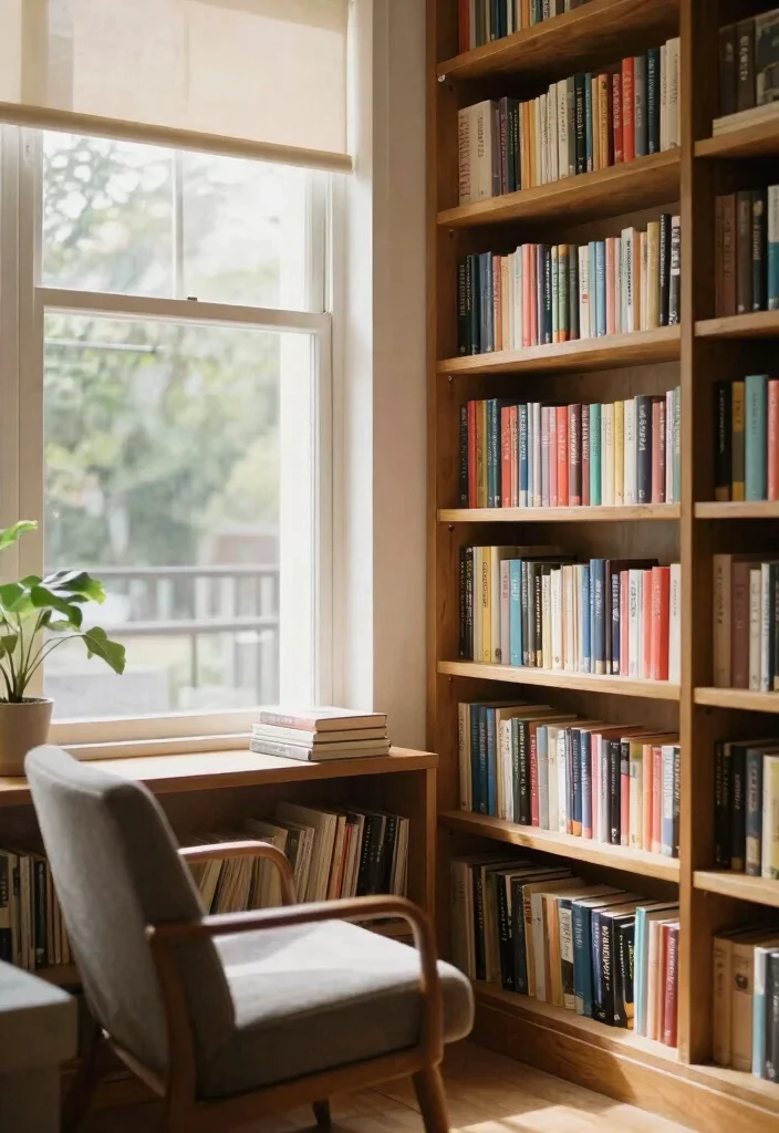 15 Cozy Book Shelf Wall Ideas for a Home Library 13. Bookshelf with a View 0