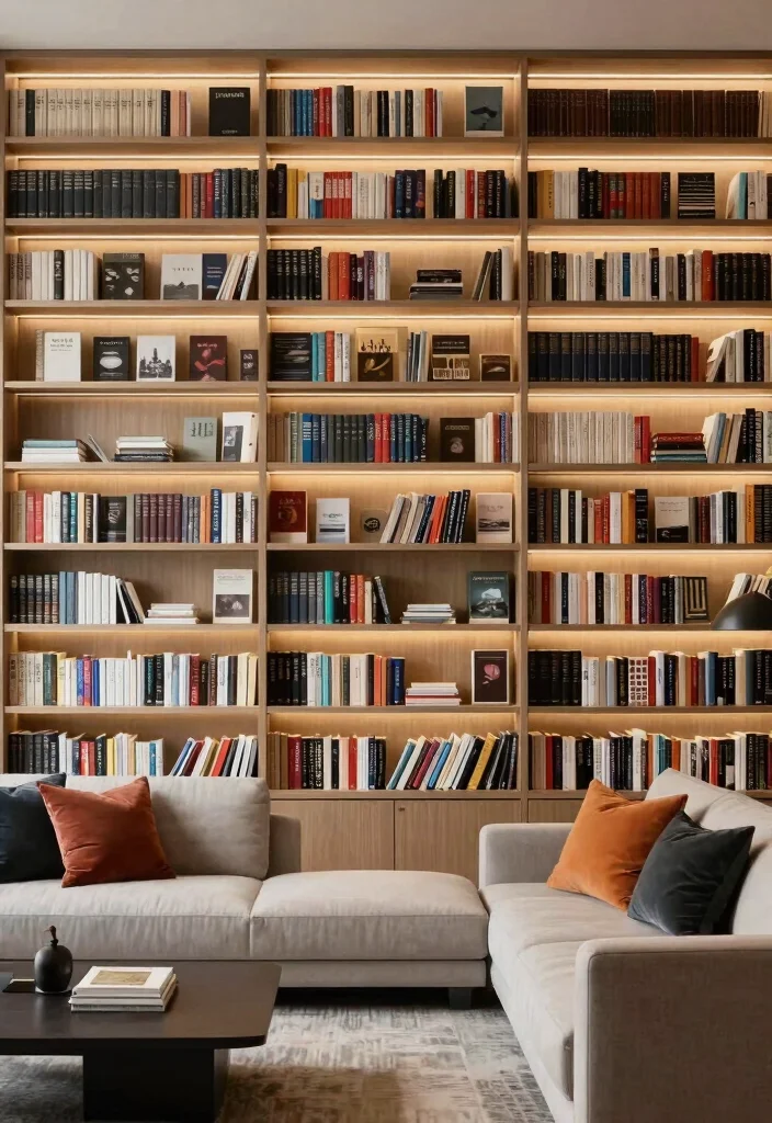 15 Cozy Book Shelf Wall Ideas for a Home Library 4. Wall to Wall Bookshelf 0