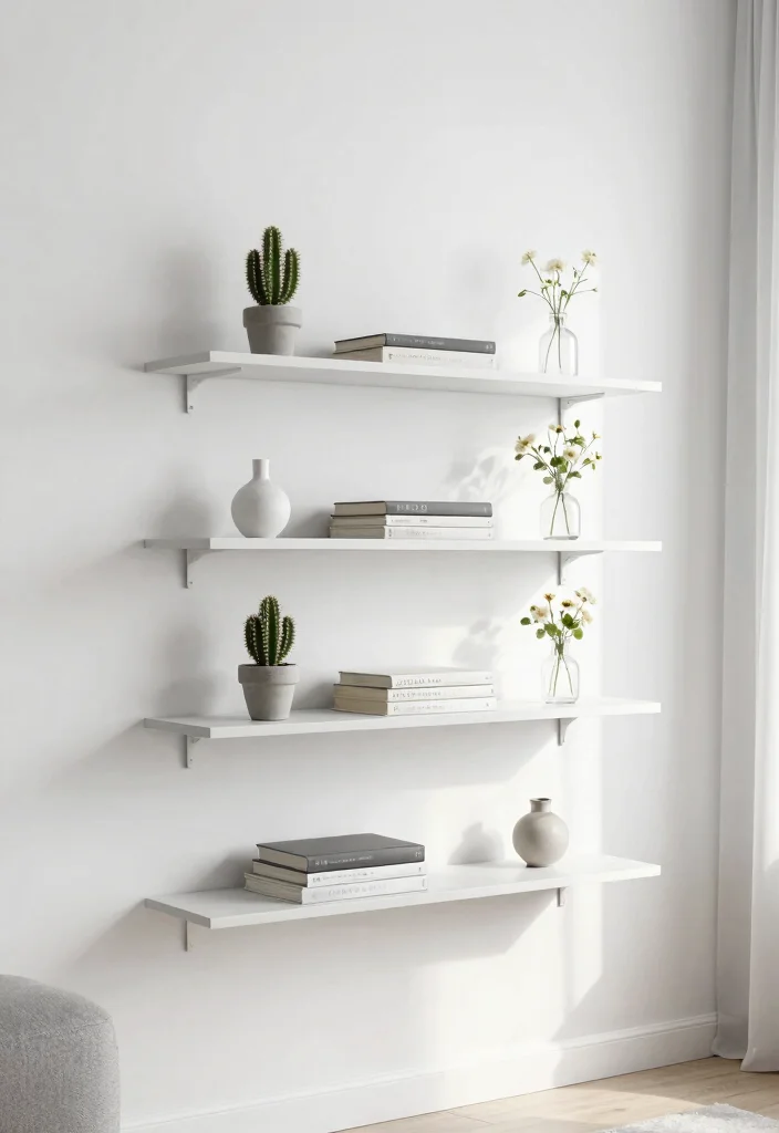 15 Custom In Wall Shelf Ideas Built In Niches 1. Minimalist Floating Shelves 0