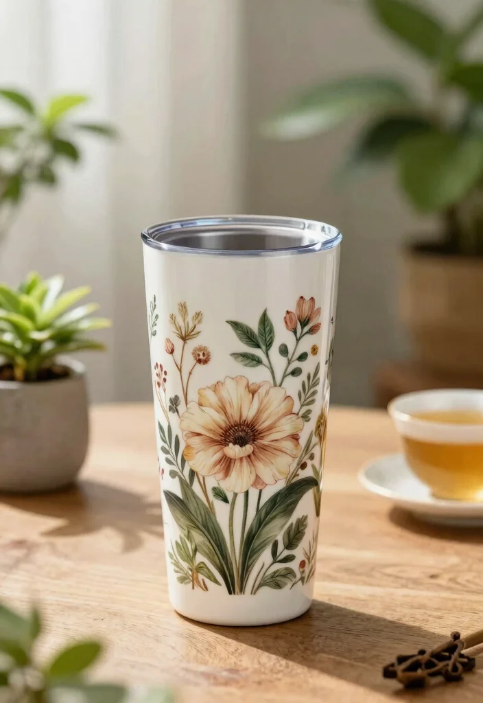 15 Custom Tumbler Cups Ideas for Small Businesses 1. Botanical Bliss Tumbler 0