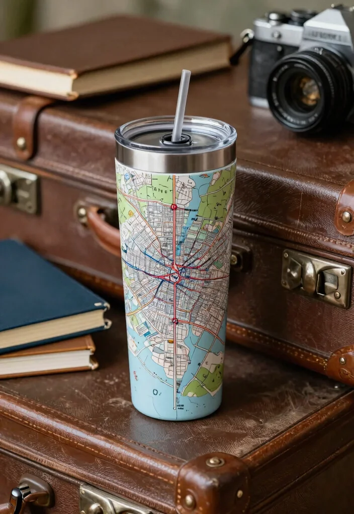 15 Custom Tumbler Cups Ideas for Small Businesses 10. Travel Map Tumblers 0