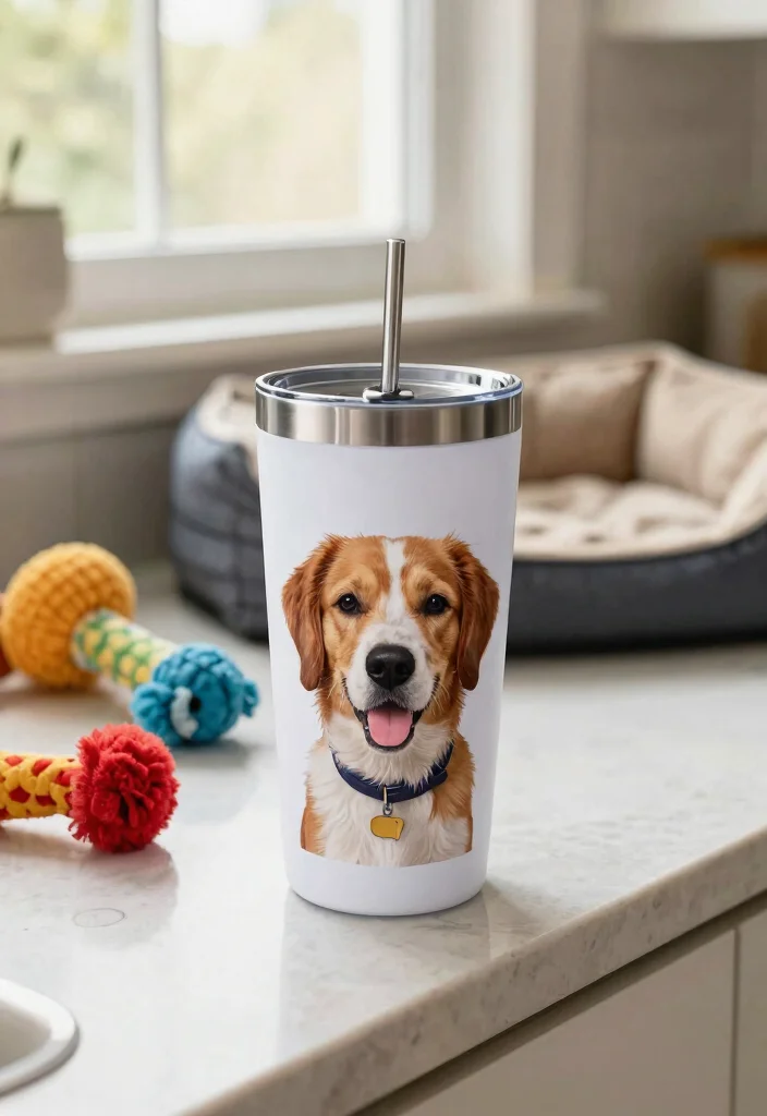 15 Custom Tumbler Cups Ideas for Small Businesses 8. Custom Pet Portrait Tumblers 0