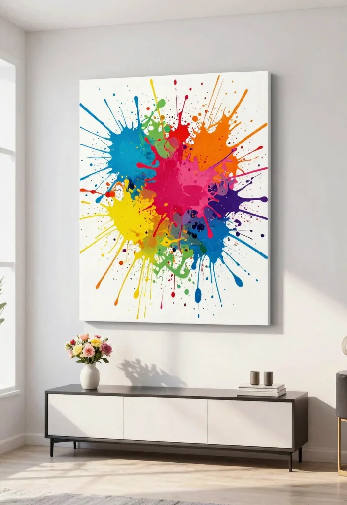 15 Genius Easy DIY Wall Art Ideas Look Expensive 3. Abstract Paint Splatter Art 0