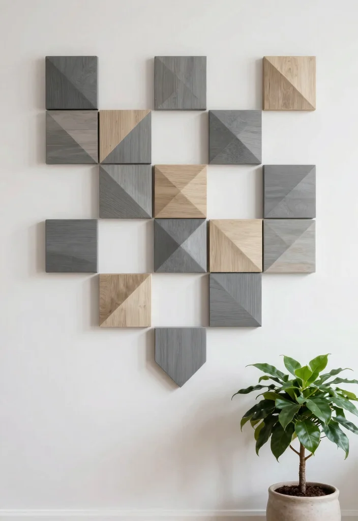 15 Genius Easy DIY Wall Art Ideas Look Expensive 5. Geometric Shapes with Wood 0