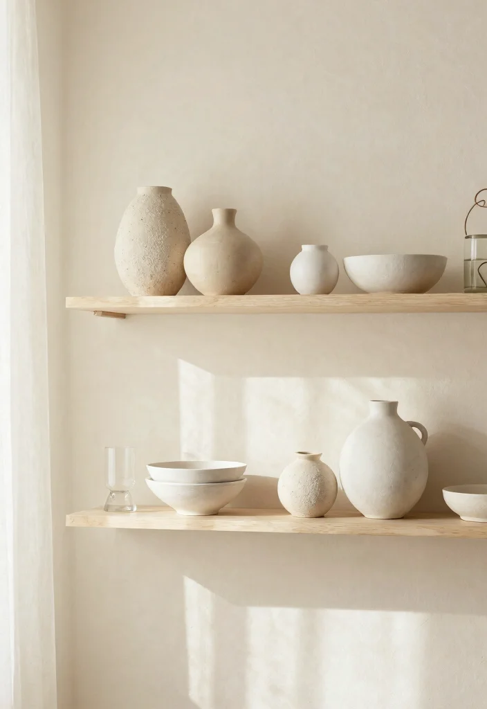 15 Modern Living Room Wall Shelf Decor Ideas 14. Monochromatic Theme 0