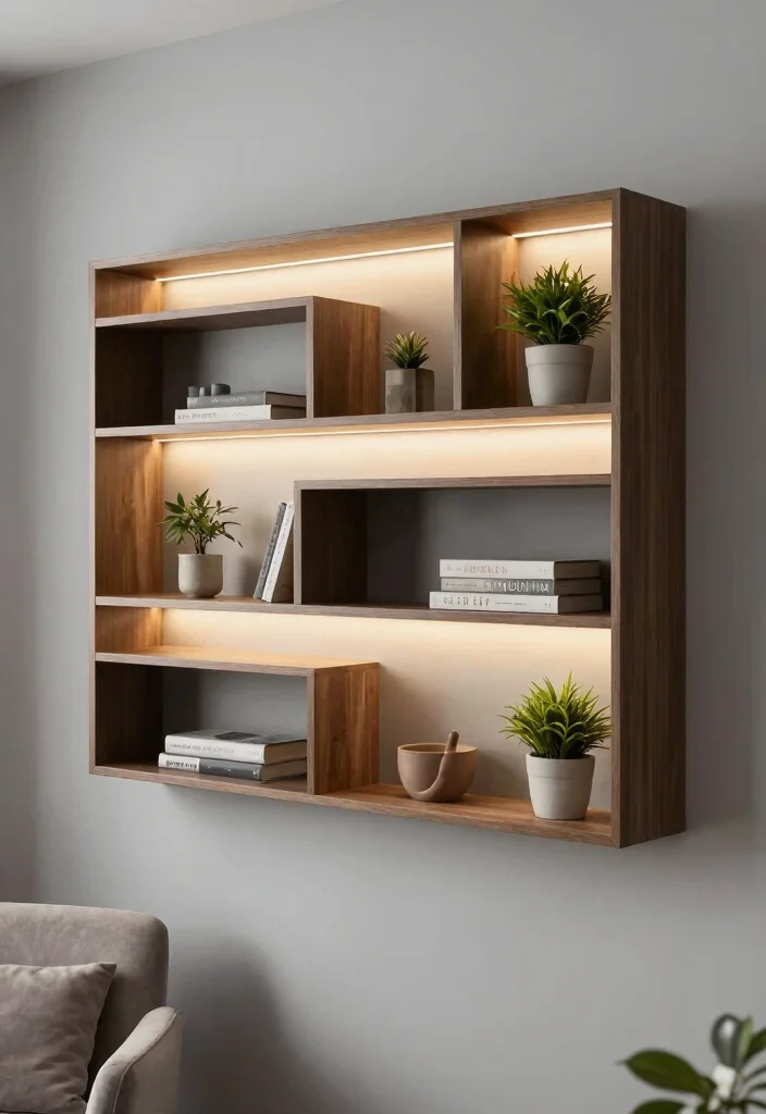 15 Modern Living Room Wall Shelf Decor Ideas 15. Functional Shelving Solutions 0