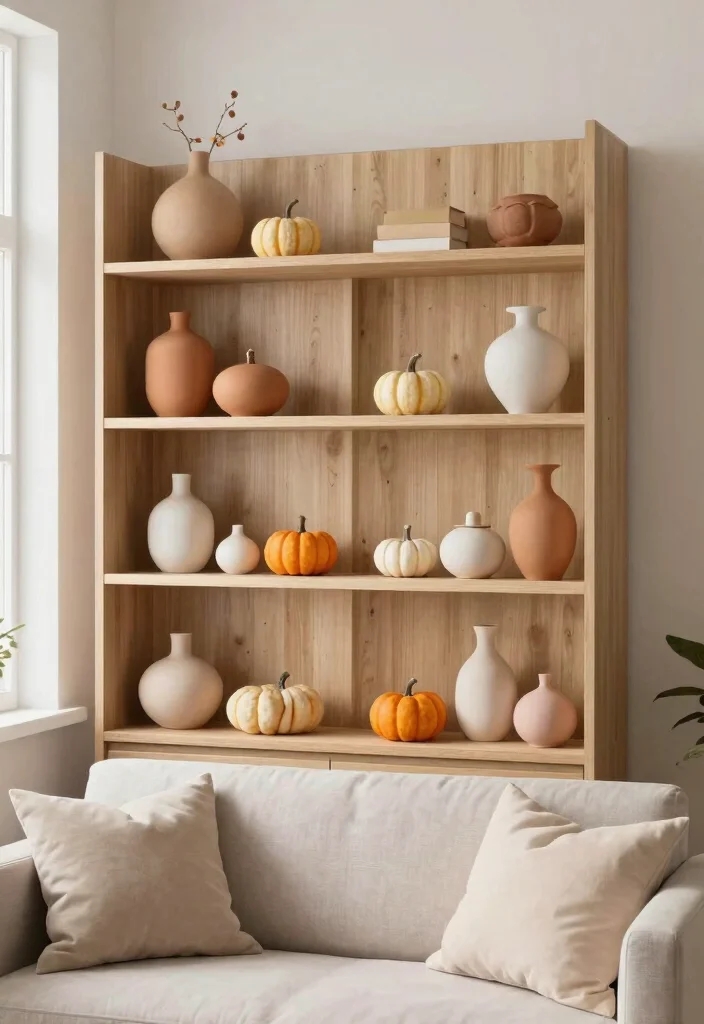 15 Modern Living Room Wall Shelf Decor Ideas 6. Seasonal Decor Updates 0