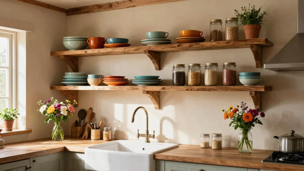 15 Practical Kitchen Wall Shelf Ideas for a Rustic Touch