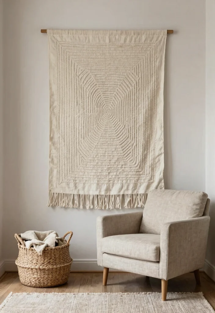 15 Sleek Minimalist Wall Art Ideas Clean Aesthetic 4. Sustainable Fabric Wall Hangings 0