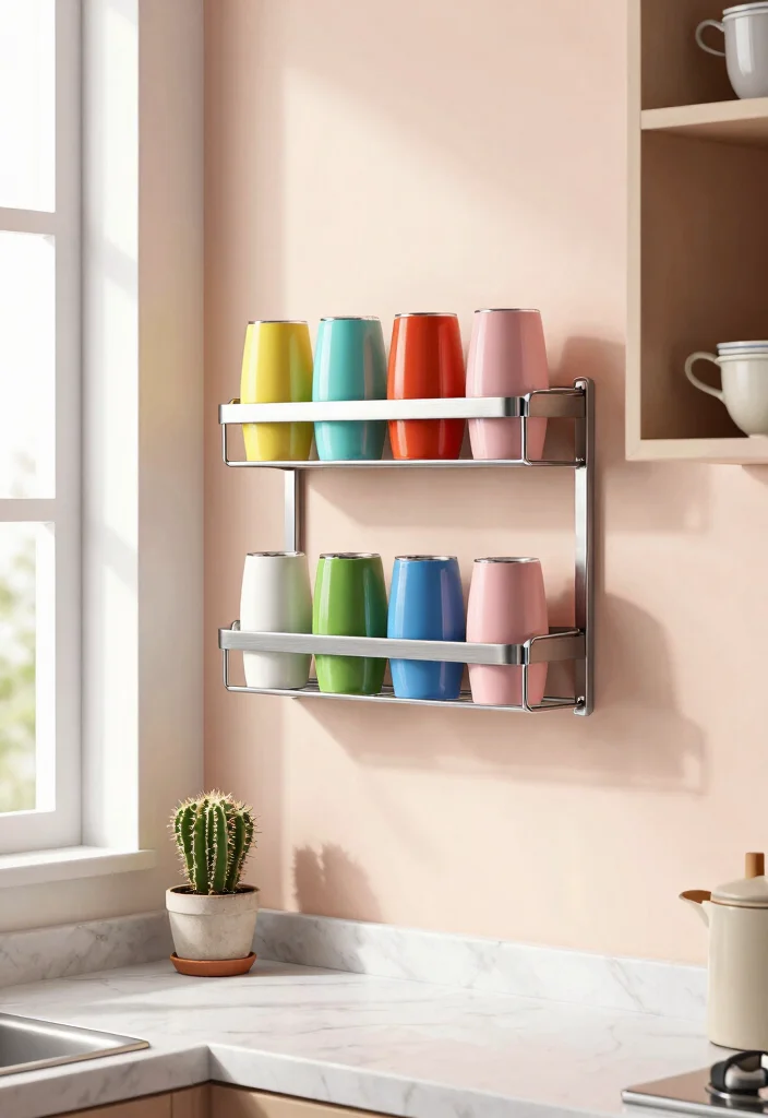 15 Smart Tumbler Storage Ideas to End Cup Clutter 1. Magnetic Tumbler Rack 0