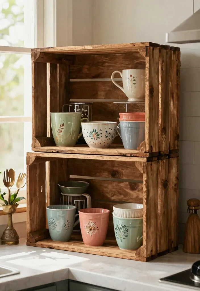 15 Smart Tumbler Storage Ideas to End Cup Clutter 12. Repurposed Crate Storage 0