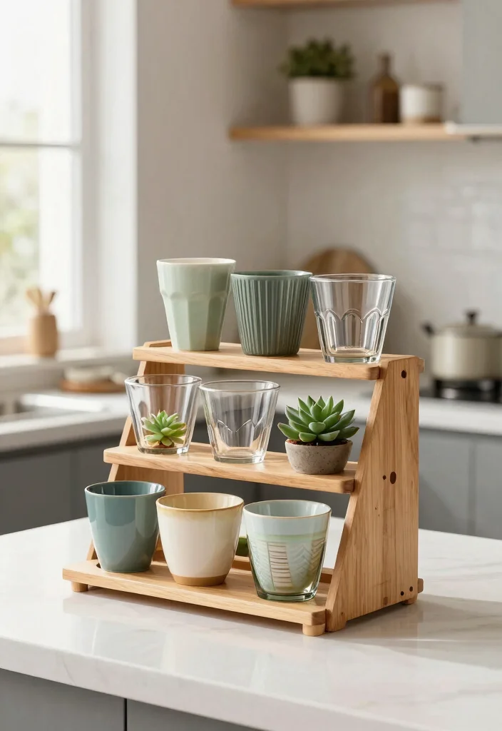 15 Smart Tumbler Storage Ideas to End Cup Clutter 2. Tiered Storage Stands 0