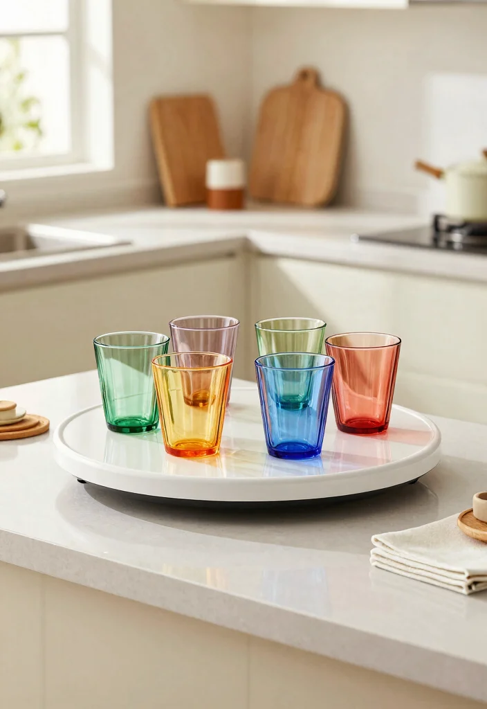 15 Smart Tumbler Storage Ideas to End Cup Clutter 7. Lazy Susan Turntable 0