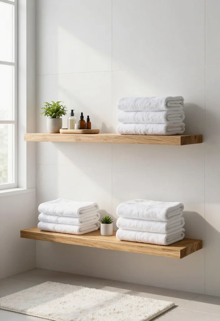 15 Space Saving Bathroom Wall Storage Ideas Spa Vibe 1. Floating Shelves for a Clean Look 0