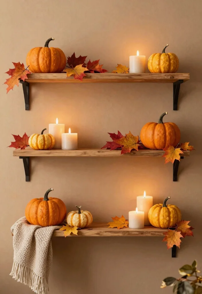 15 Stunning Wall Shelf Inspiration Photos for Pinterest 13. Seasonal Decor Shelves 0