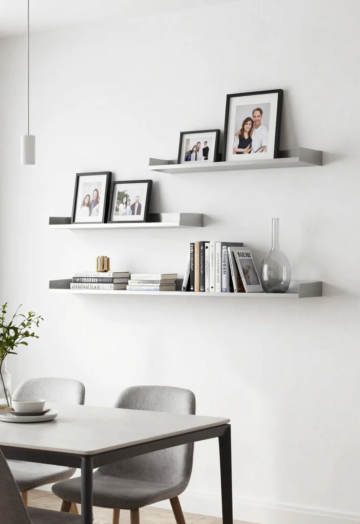 15 Stylish Dining Room Wall Shelf Decor Ideas 3. Floating Shelves for Open Space 0