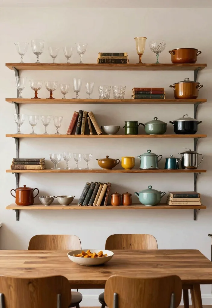 15 Stylish Dining Room Wall Shelf Decor Ideas 6. Curated Vintage Finds 0