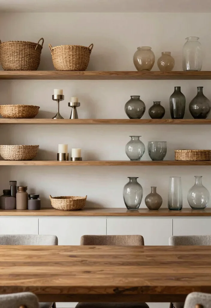 15 Stylish Dining Room Wall Shelf Decor Ideas 7. Layered Textures 0